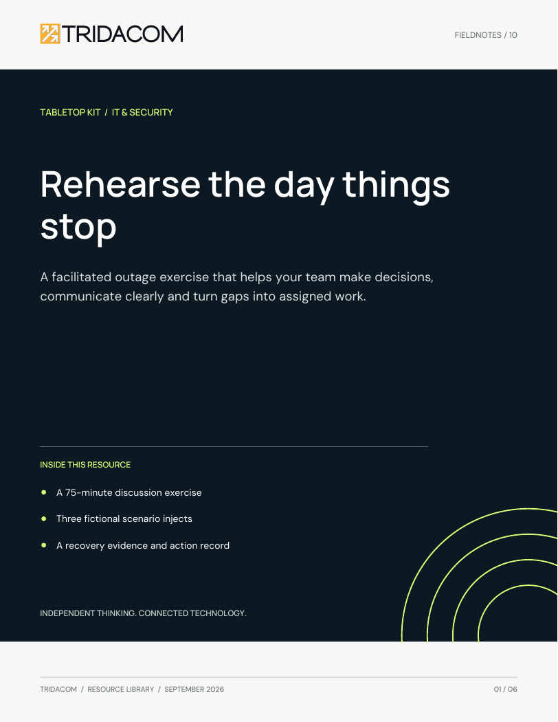Cover: Rehearse the day things stop