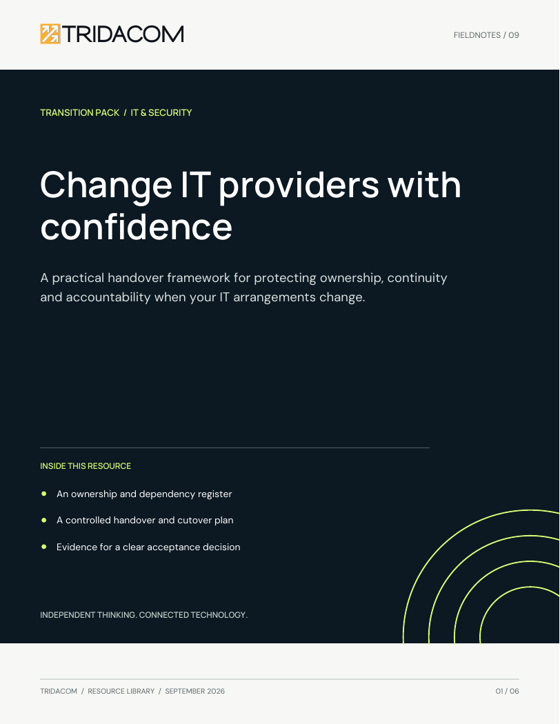 Cover: Change IT providers with confidence