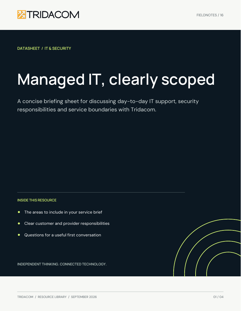 Cover: Managed IT, clearly scoped