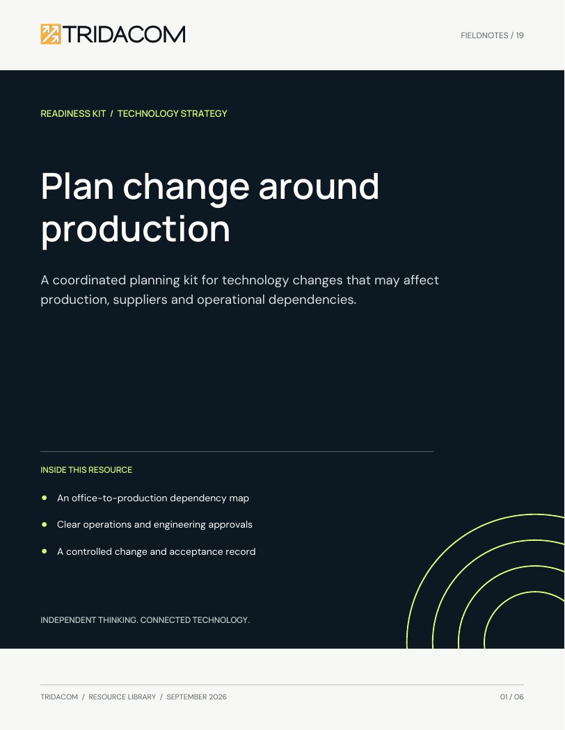 Cover: Plan change around production