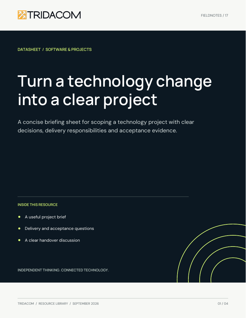 Cover: Turn a technology change into a clear project