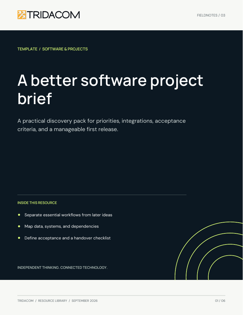 Cover: A better software project brief