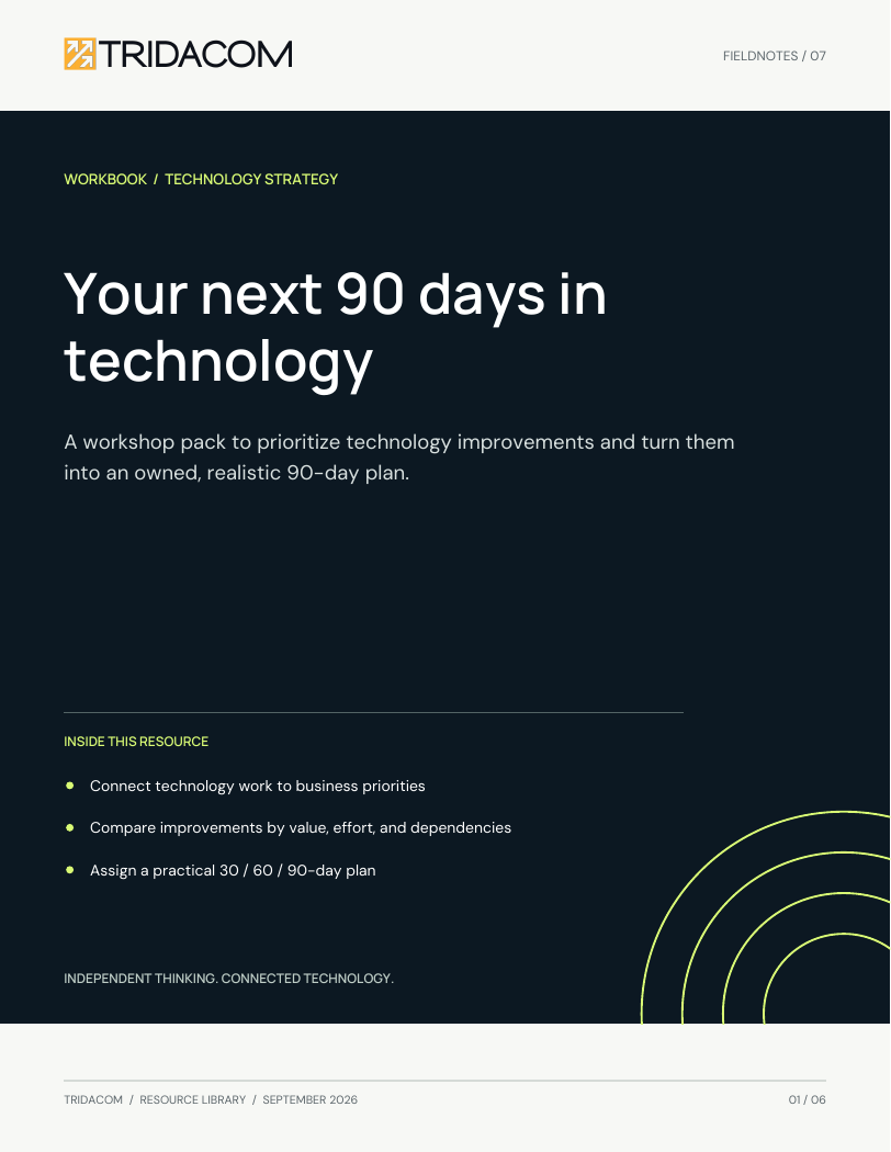 Cover: Your next 90 days in technology